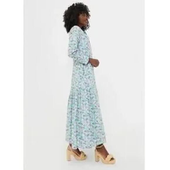 TUCKERNUCK Hyacinth House Multi Floral Bellflower Long Sleeve Maxi Dress NWT XS - Picture 8 of 11